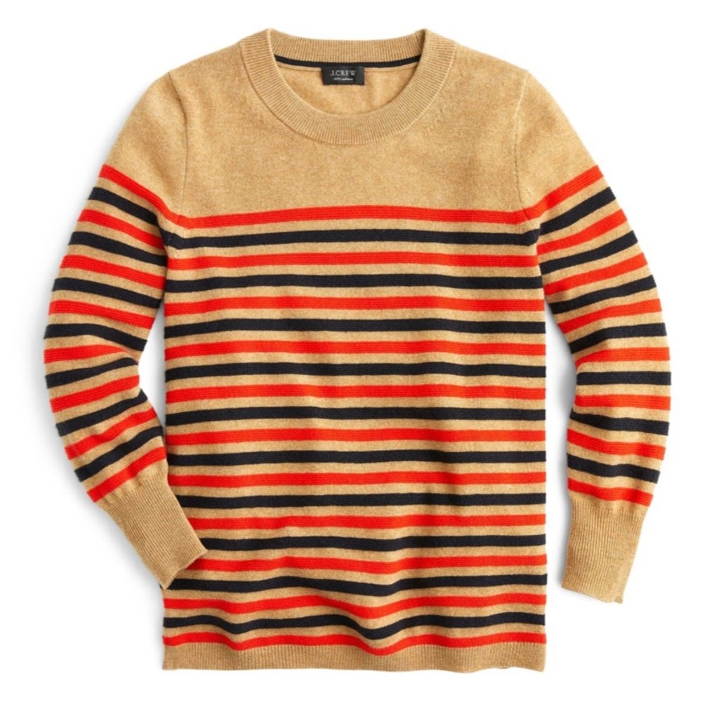 J. Crew Striped Cashmere Sweater